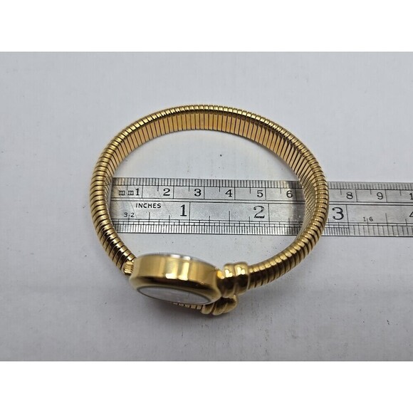 Joan Rivers Classics Gold Tubogas Wrap Bracelet Quartz Womens Watch New Battery
